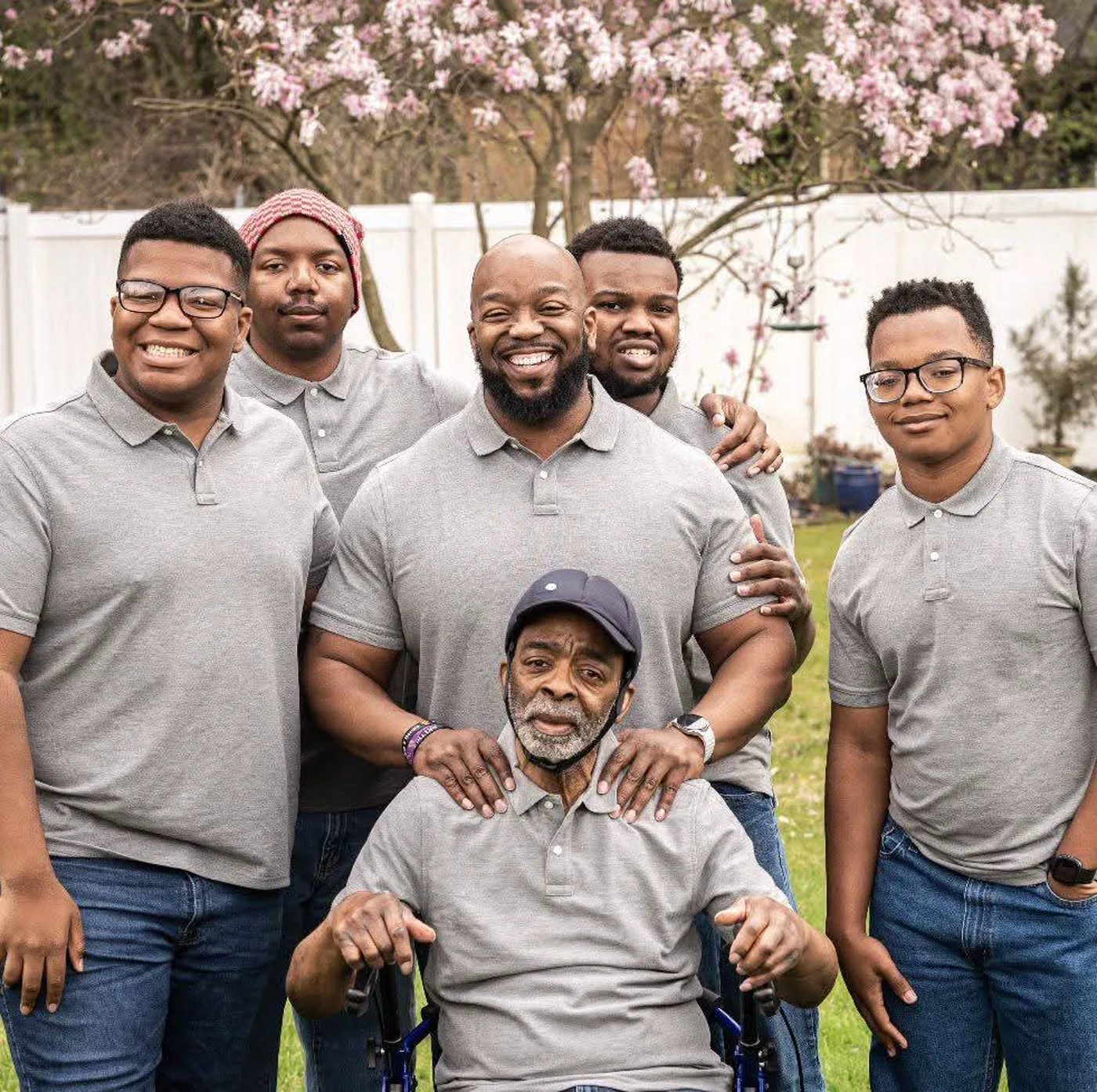 BJ Hall with his family outdoors